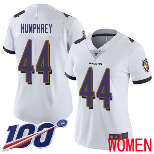 Baltimore Ravens Limited White Women Marlon Humphrey Road Jersey NFL Football #44 100th Season Vapor Untouchable->youth nfl jersey->Youth Jersey